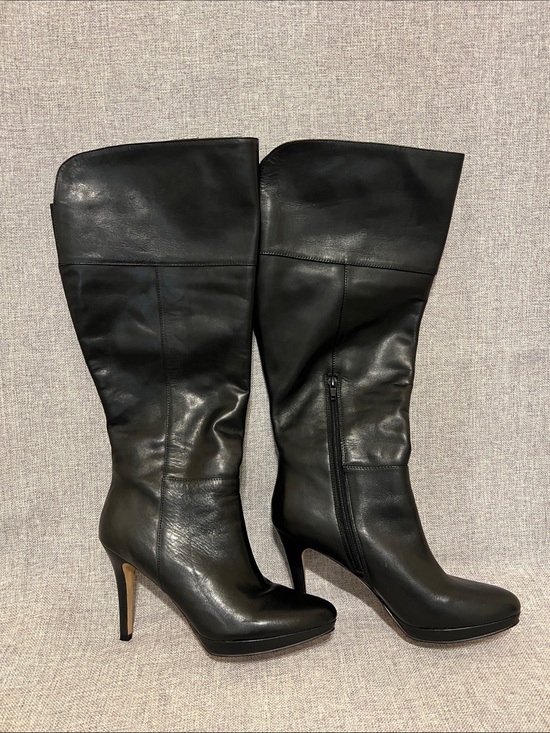 Audrey Brooke Shoes - Audrey Brooke Black Leather High Heel Boots